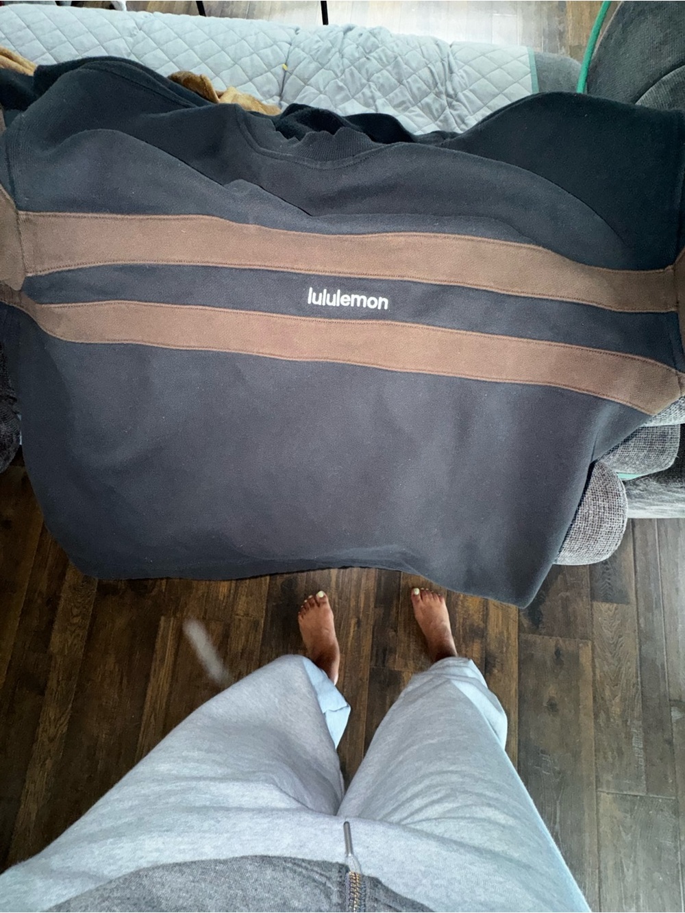 lululemon athletica Black and Brown Striped Sweatshirt - Women’s